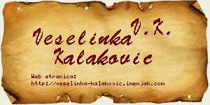 Veselinka Kalaković vizit kartica